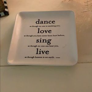 “dance,love,sing,live” jewelry tray